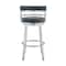 Armen Living Titana 26" Counter Height Swivel Blue Faux Leather and Brushed Stainless Steel Bar Stool 840254335189 - alternate 4